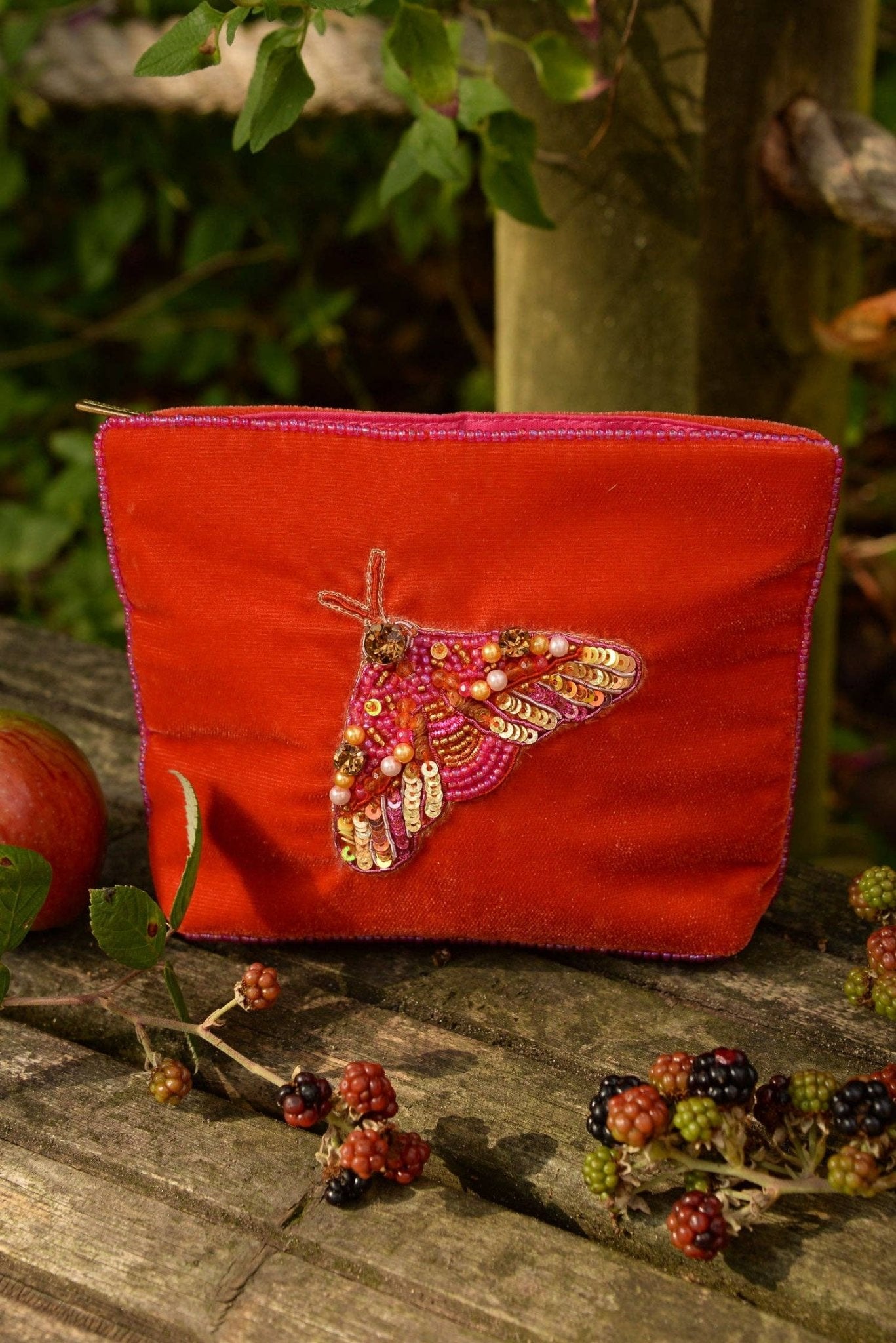 ORANGE MOTH SMALL POUCH - Violet Elizabeth - Apparel & Accessories