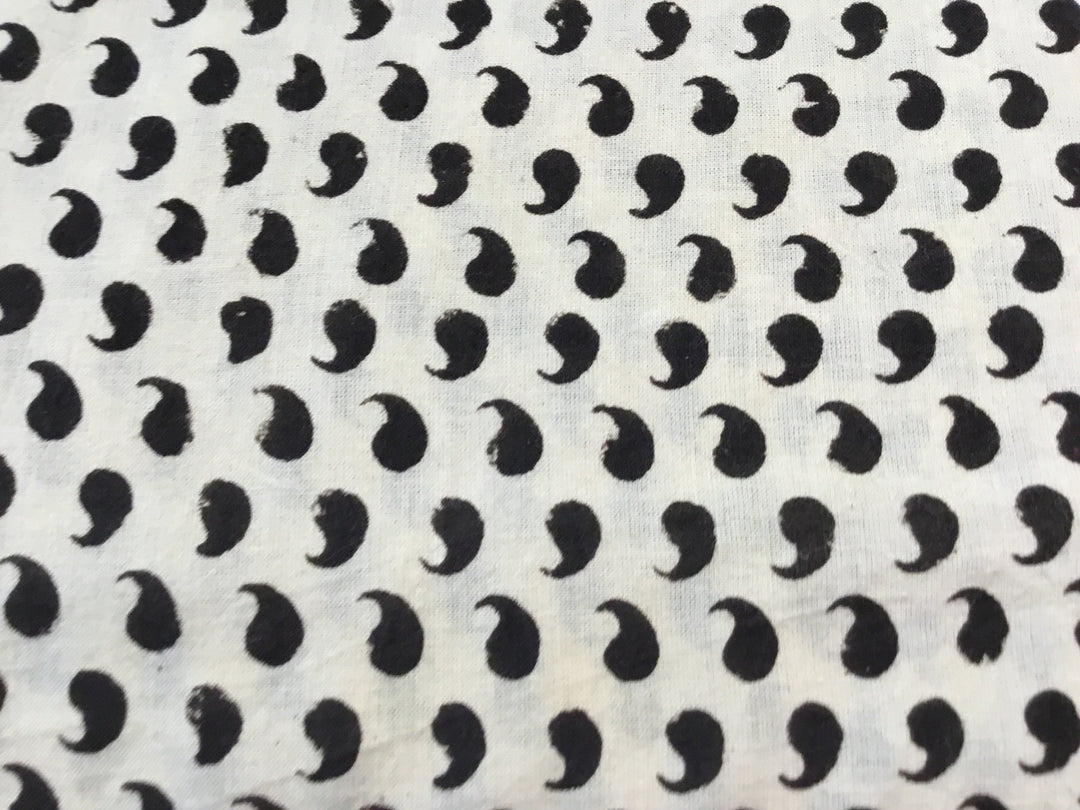 Paisley Block Printed Fabric - Violet Elizabeth - Haberdashery