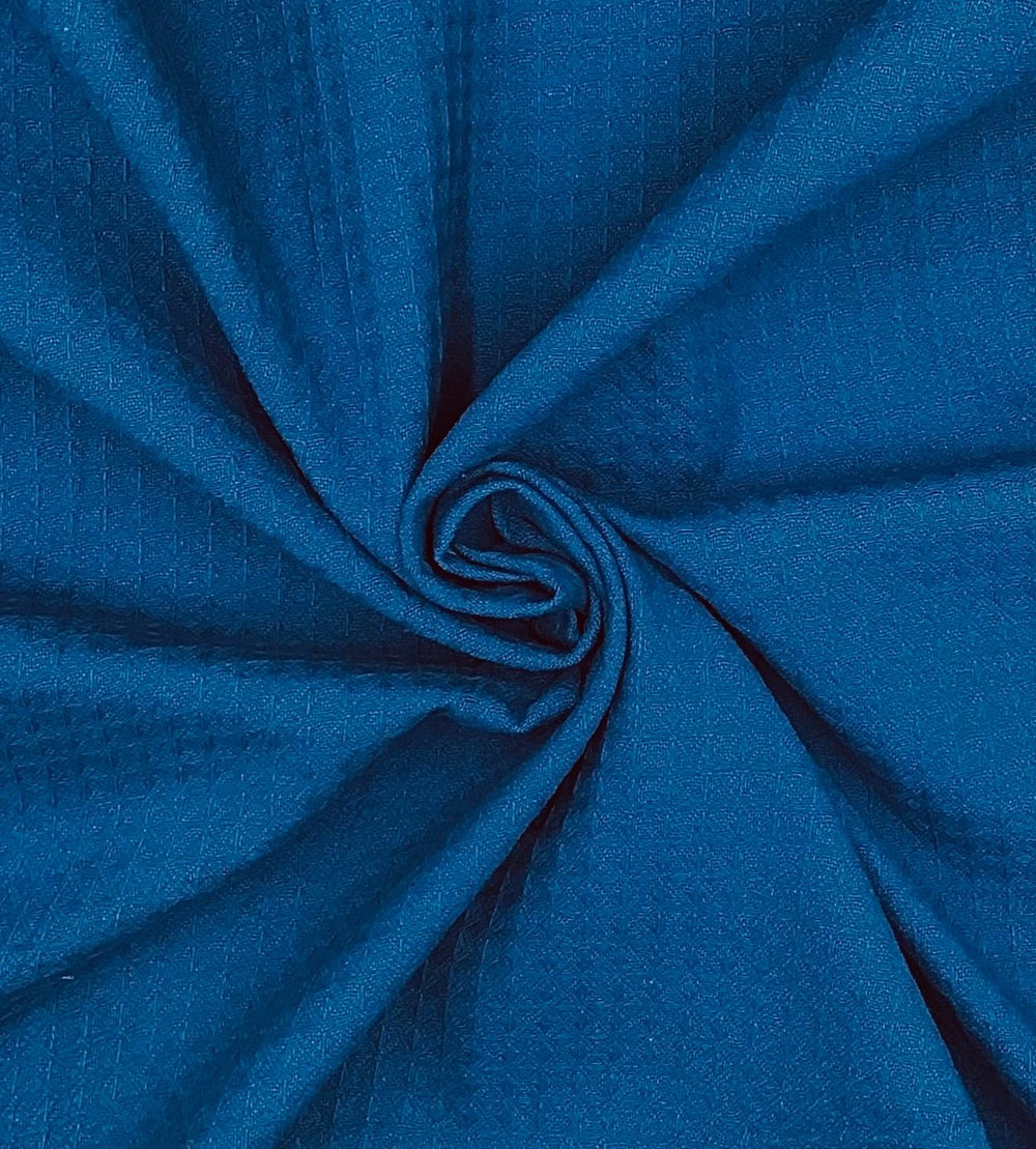 Parisian Blue Waffle Waffle Hand Dyed Fabric