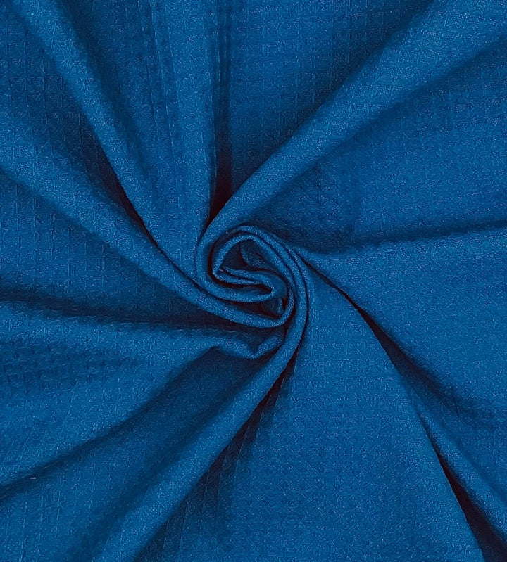 Parisian Blue Waffle Waffle Hand Dyed Fabric