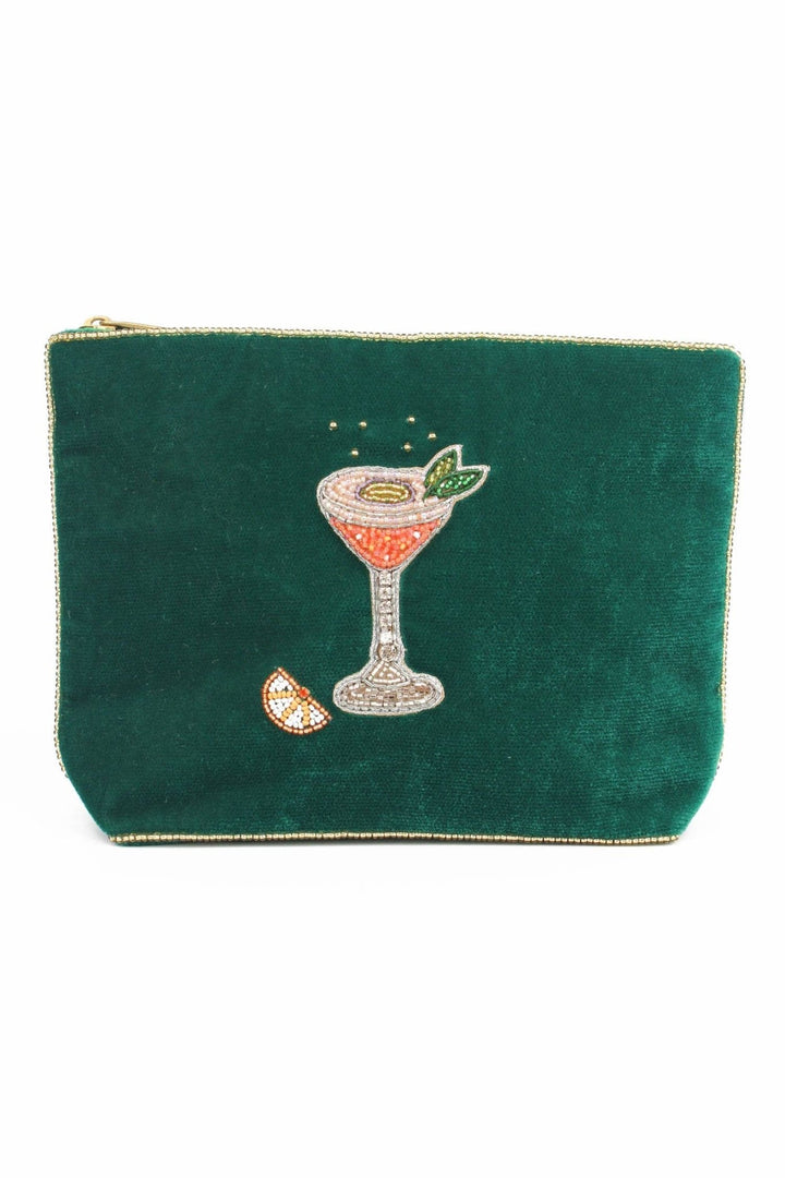 PASSIONFRUIT MARTINI COCKTAIL GREEN MEDIUM POUCH - Violet Elizabeth - Apparel & Accessories