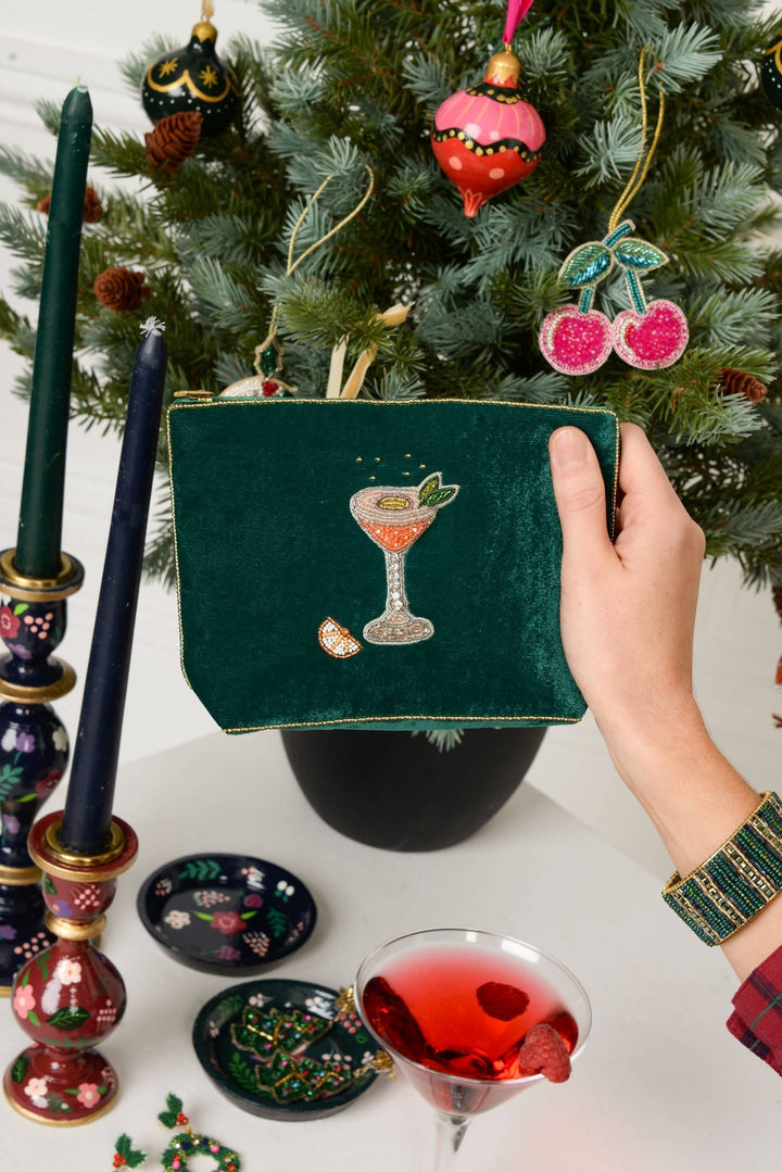 PASSIONFRUIT MARTINI COCKTAIL GREEN MEDIUM POUCH - Violet Elizabeth - Apparel & Accessories