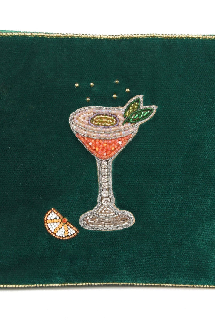 PASSIONFRUIT MARTINI COCKTAIL GREEN MEDIUM POUCH - Violet Elizabeth - Apparel & Accessories