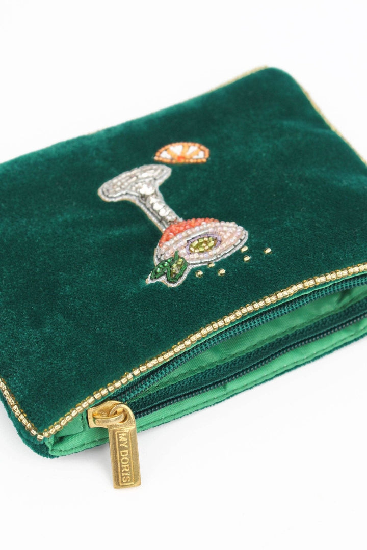 PASSIONFRUIT MARTINI COCKTAIL GREEN SMALL POUCH - Violet Elizabeth - Apparel & Accessories