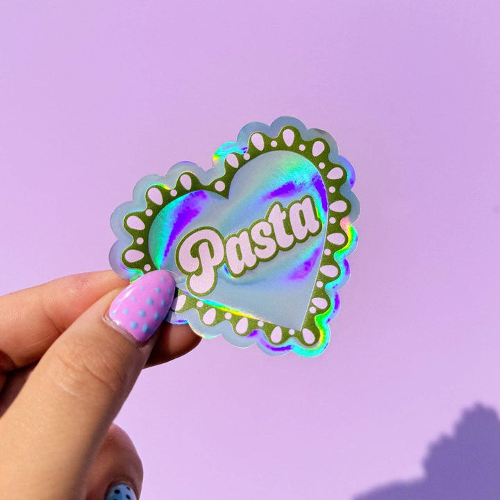 Pasta Frilly Heart Holographic Sticker - Violet Elizabeth - 