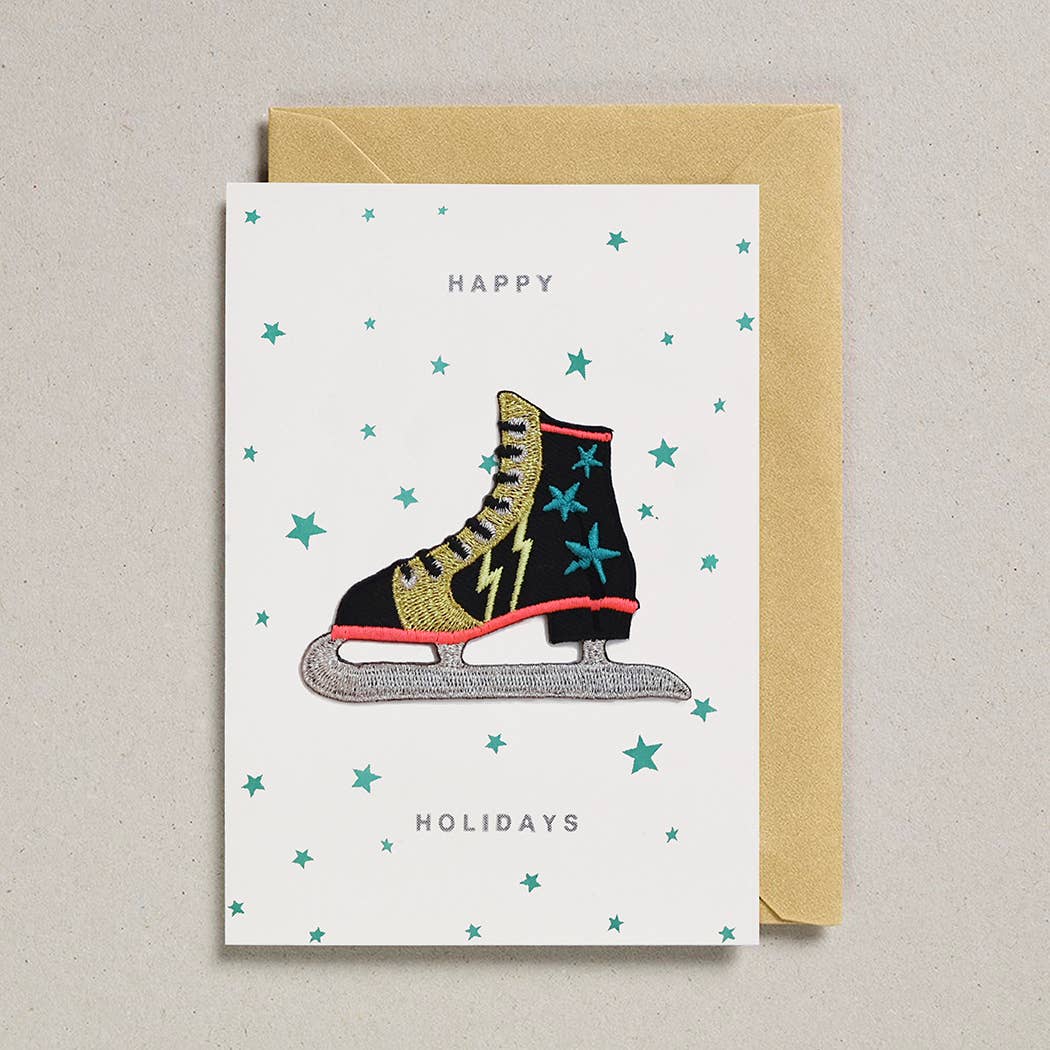 Patch Cards Ice Skate Happy Holidays - Violet Elizabeth - 