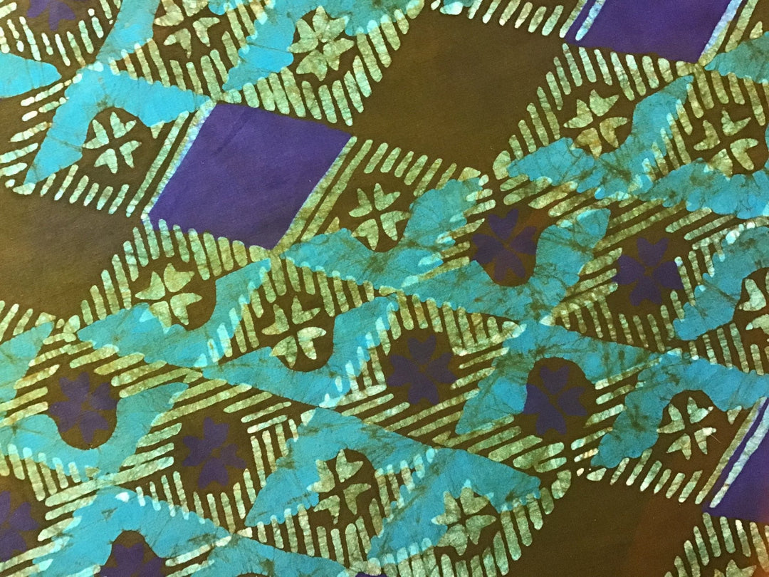Patterned Sea Bed Batik Fabric - Violet Elizabeth - Haberdashery