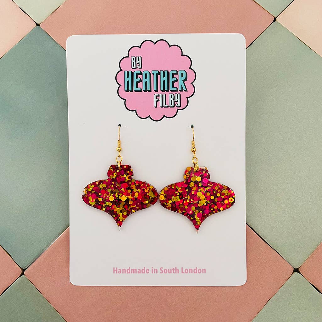 Pink and Gold 90's Bauble Earrings - Violet Elizabeth - Jewellery