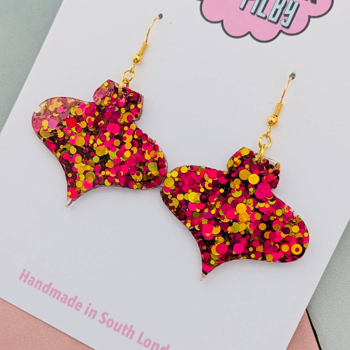 Pink and Gold 90's Bauble Earrings - Violet Elizabeth - Jewellery