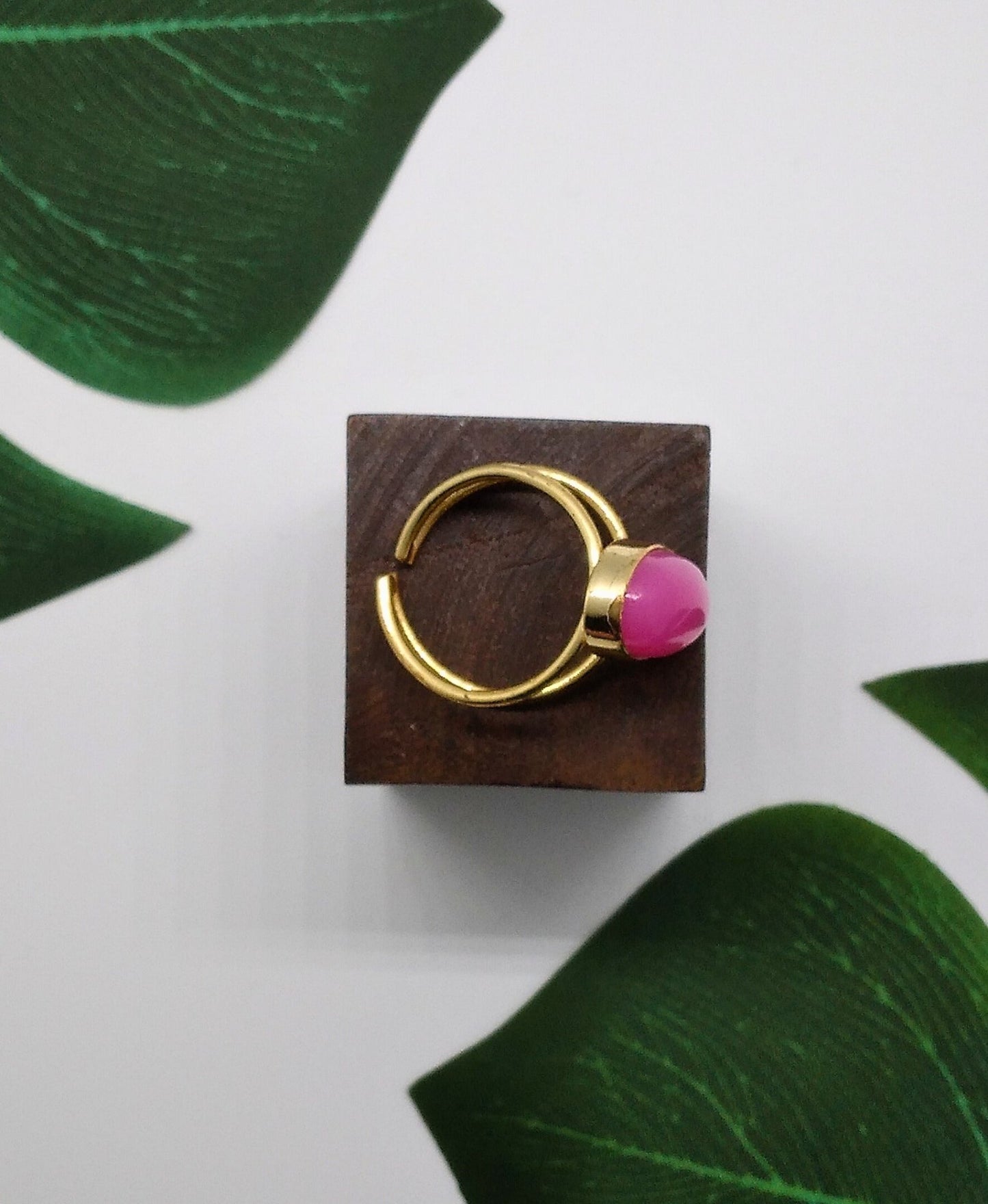 Pink Cats Eye Magic Bean Stone Rings - Violet Elizabeth - Jewellery