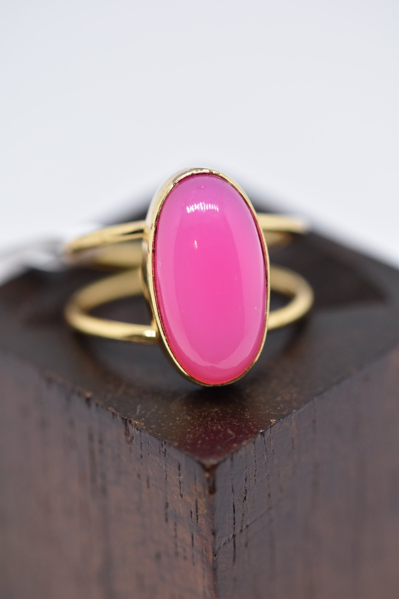 Pink Cats Eye Magic Bean Stone Rings - Violet Elizabeth - Jewellery