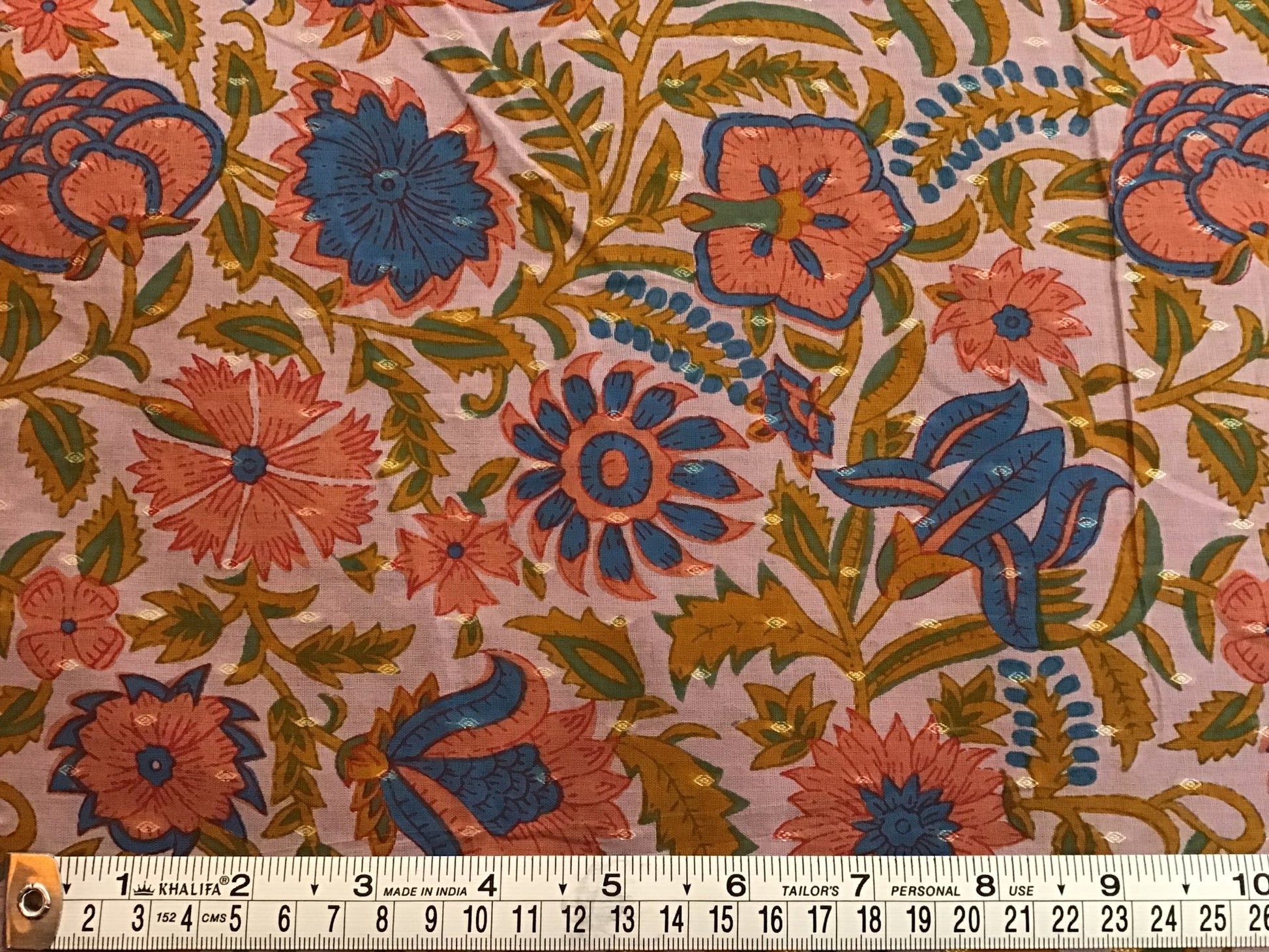 Pink flower print jaquard fabric - Violet Elizabeth - Haberdashery