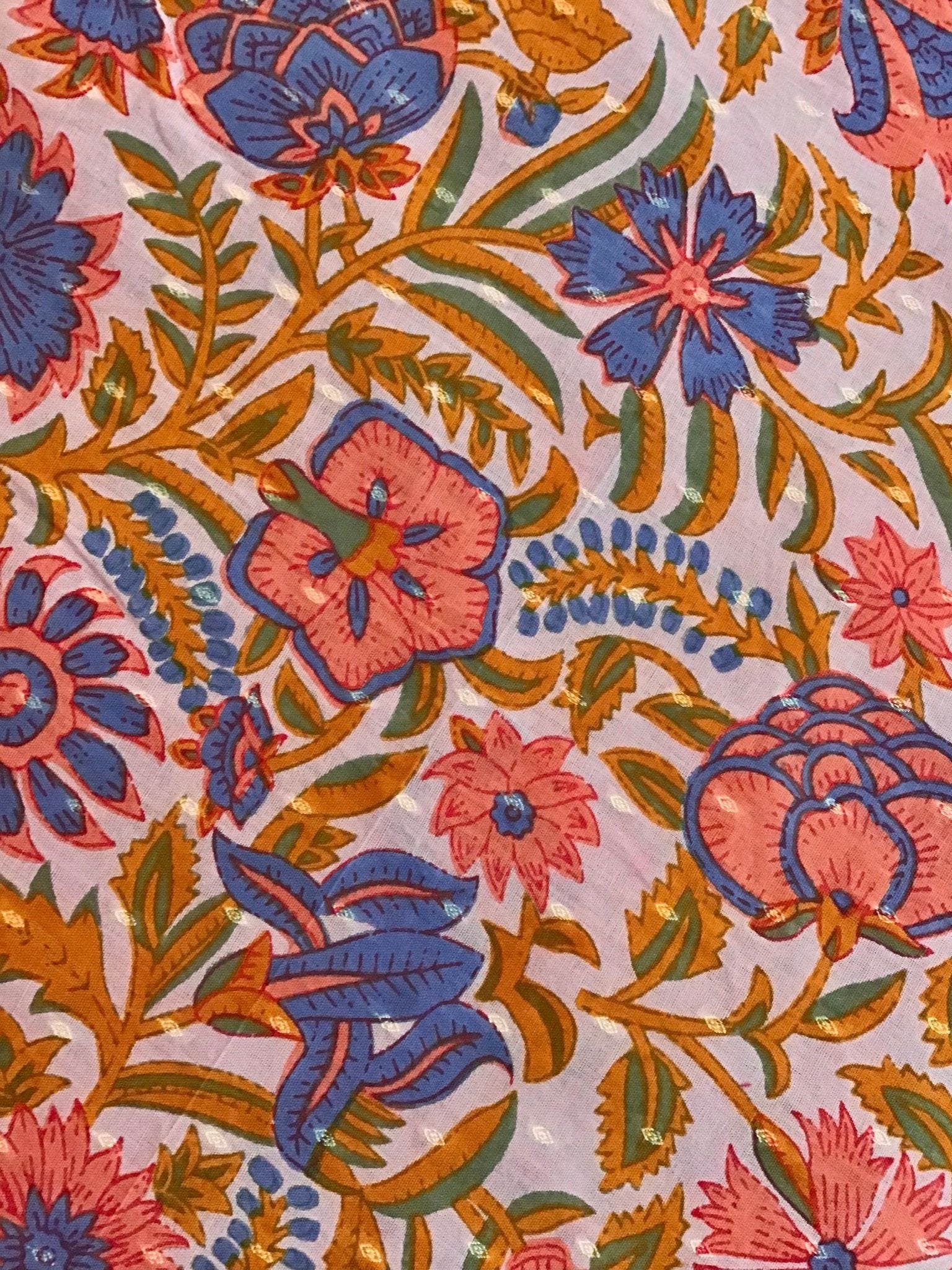 Pink flower print jaquard fabric - Violet Elizabeth - Haberdashery