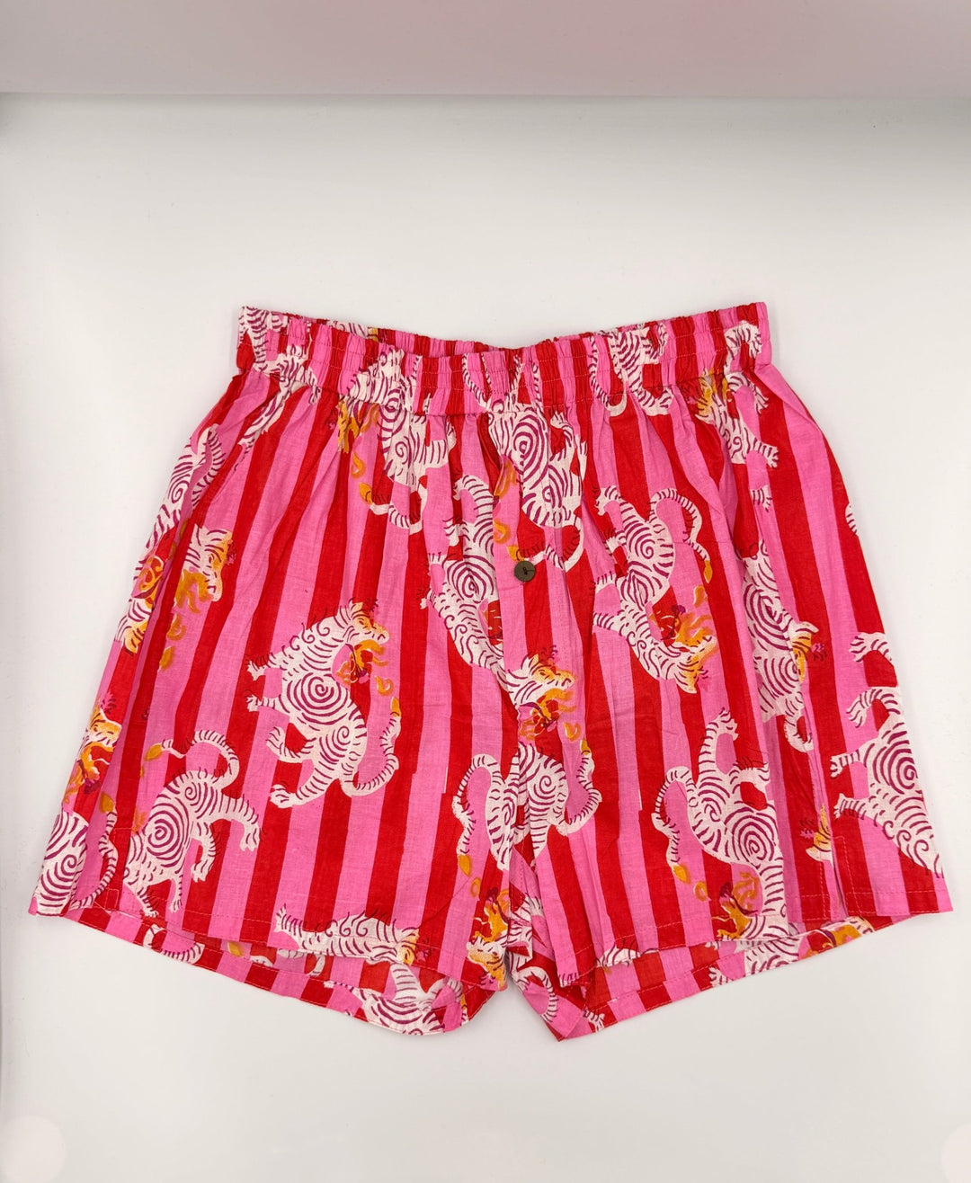 Pink Red Dragon Cat Cotton Boxer Shorts - Violet Elizabeth - Clothing