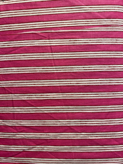 Pink & White Stripe 100% Cotton - Violet Elizabeth - Haberdashery