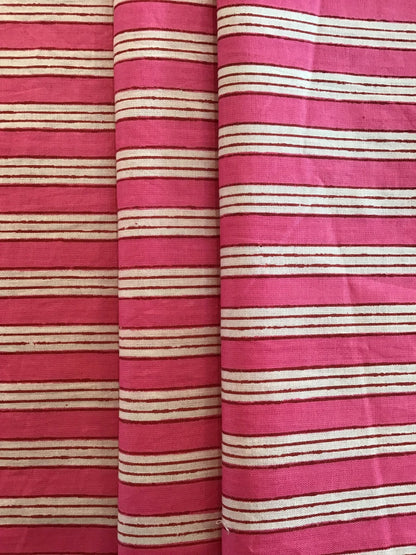 Pink & White Stripe 100% Cotton - Violet Elizabeth - Haberdashery