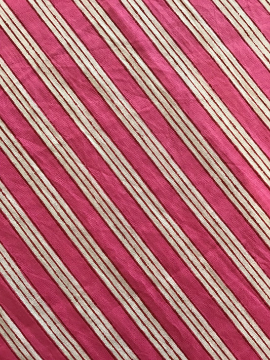 Pink & White Stripe 100% Cotton - Violet Elizabeth - Haberdashery