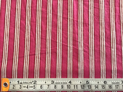Pink & White Stripe 100% Cotton - Violet Elizabeth - Haberdashery