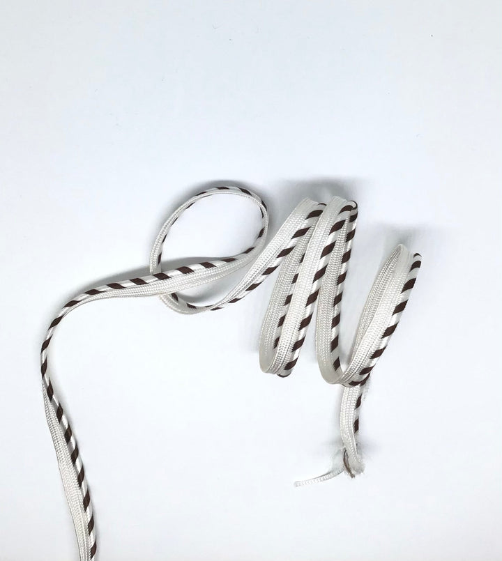 Piping Brown & White Fine Piping 7Mm - Violet Elizabeth - Haberdashery