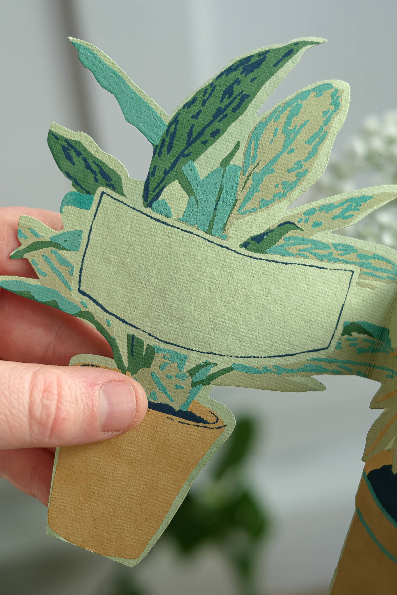 Plant Pot Concertina Greeting Card: C5 - Violet Elizabeth - Gift Cards