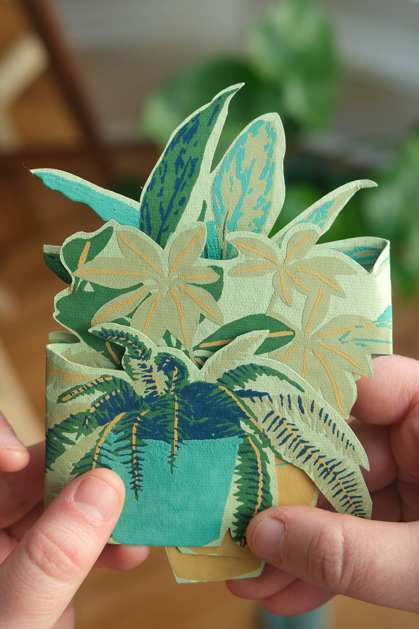 Plant Pot Concertina Greeting Card: C5 - Violet Elizabeth - Gift Cards