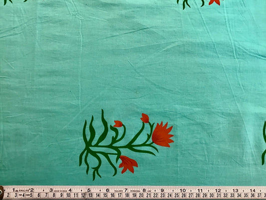 Poppy field Screen Printed Fabric 100% Cotton - Violet Elizabeth - Haberdashery