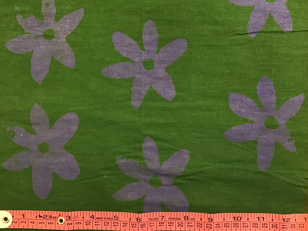 Purple Daisies Batik Fabric - Violet Elizabeth - Haberdashery