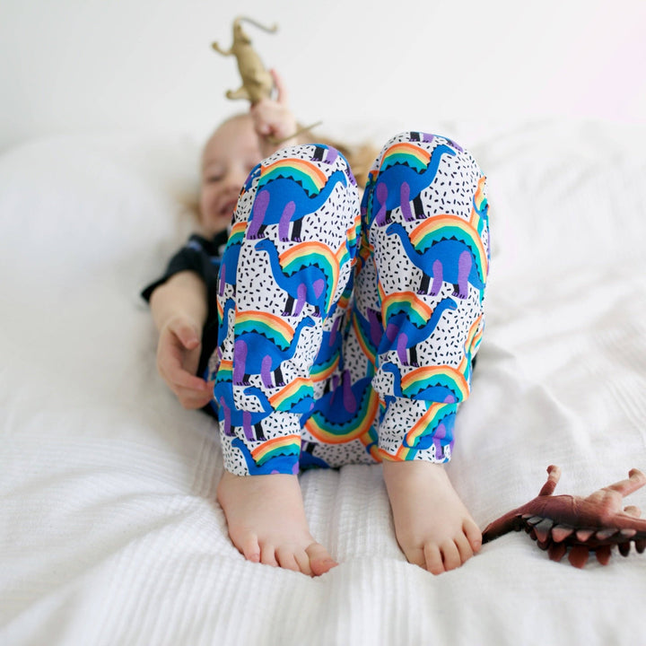 Rainbow Dino cotton sleepsuit - Violet Elizabeth - Baby & Toddler Clothing