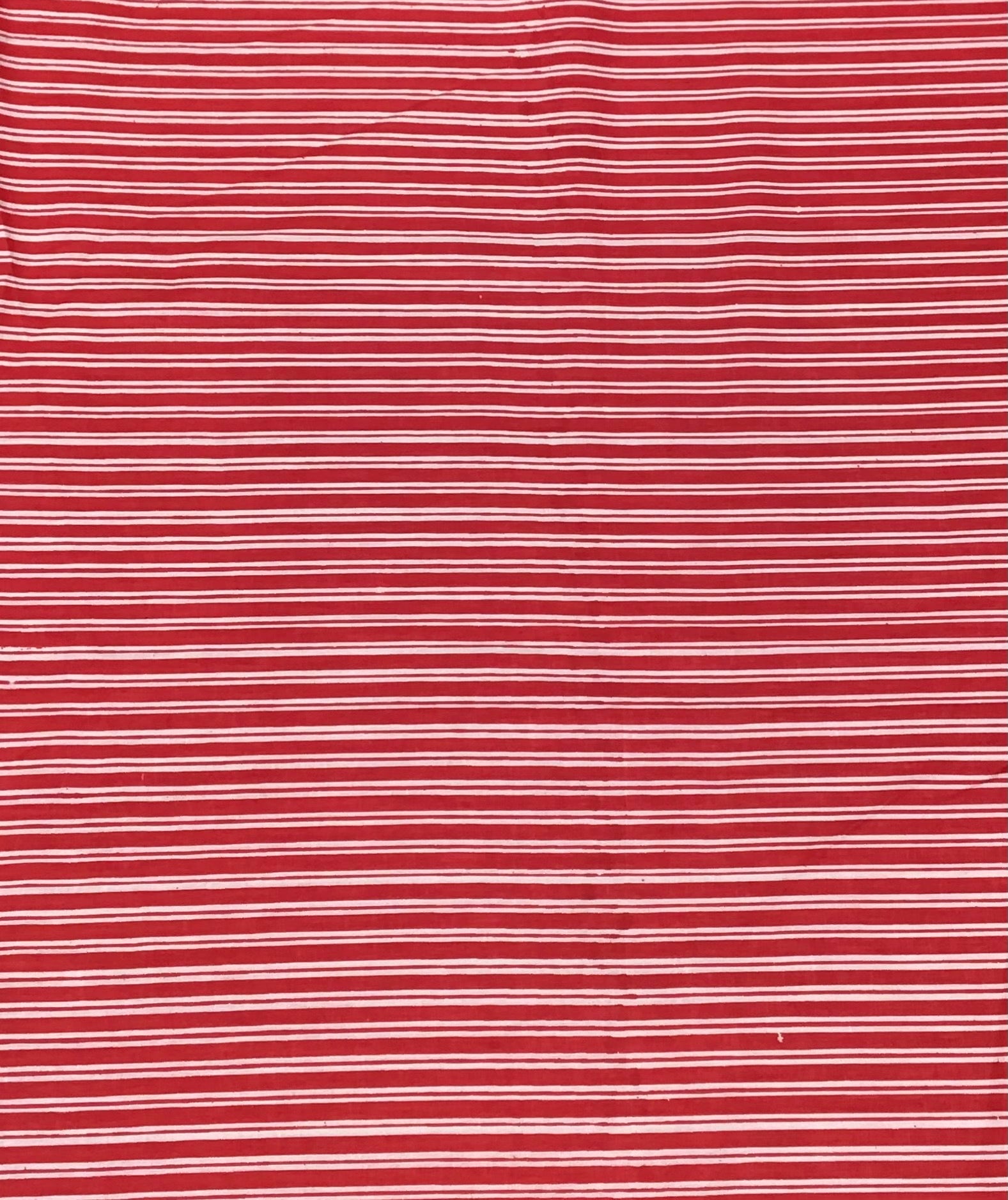 Red and white stripe Screen Printed Fabric 100% Cotton - Violet Elizabeth - Haberdashery