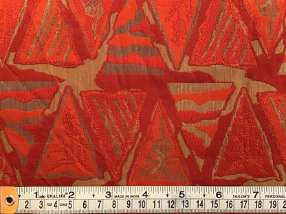 Red jaquard fabric - Violet Elizabeth - Haberdashery