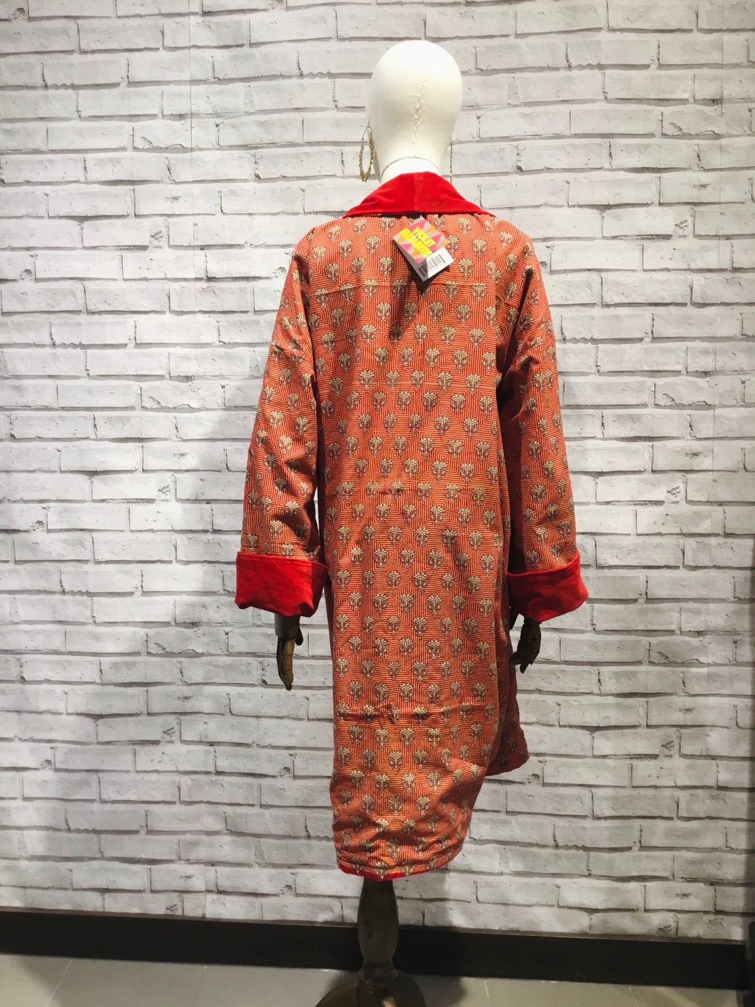 Red Lotus Velvet Coat - Violet Elizabeth - Clothing