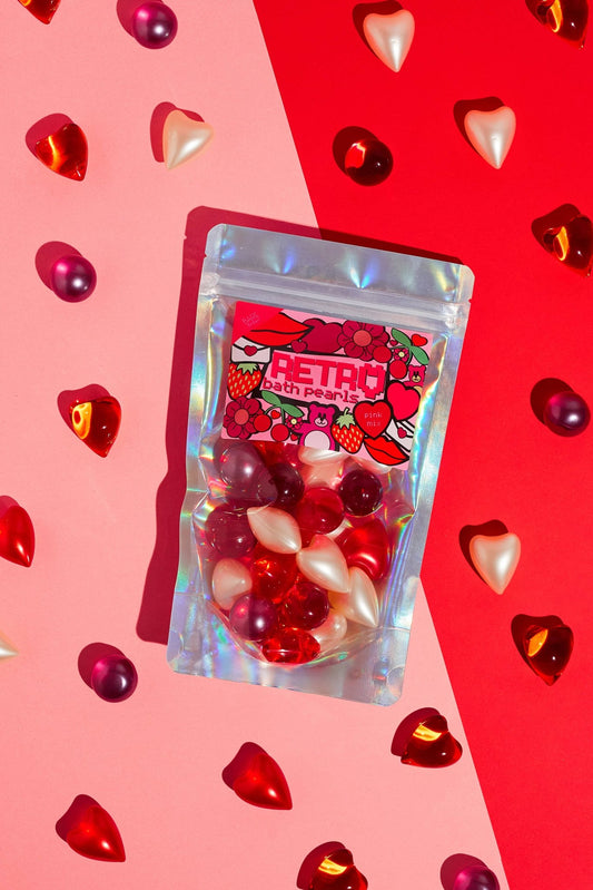 Retro 90s Pack of 30 Variety Bath Pearls. Valentines Edition - Violet Elizabeth - 