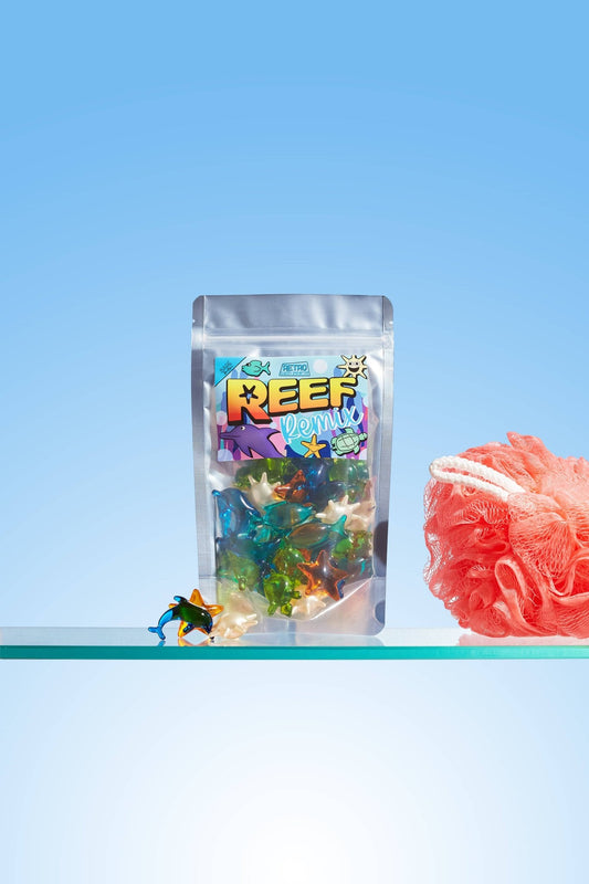 Retro Bath Pearls - Reef Remix. 30 Pack Ocean Themed Pearls - Violet Elizabeth - 