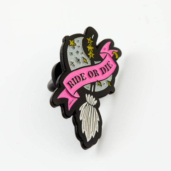 Ride or Die Broomstick Enamel Pin - Violet Elizabeth - 
