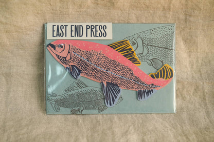 Salmon Greeting Card - Violet Elizabeth - Gift Cards