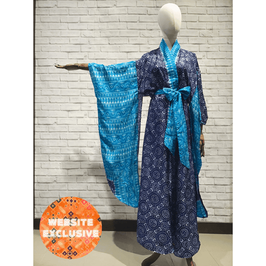 Sapphire Menelaus Silk Kimono - Violet Elizabeth - Clothing