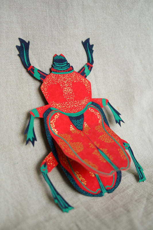 Scarab Beetle Greeting Card - Violet Elizabeth - Gift Cards
