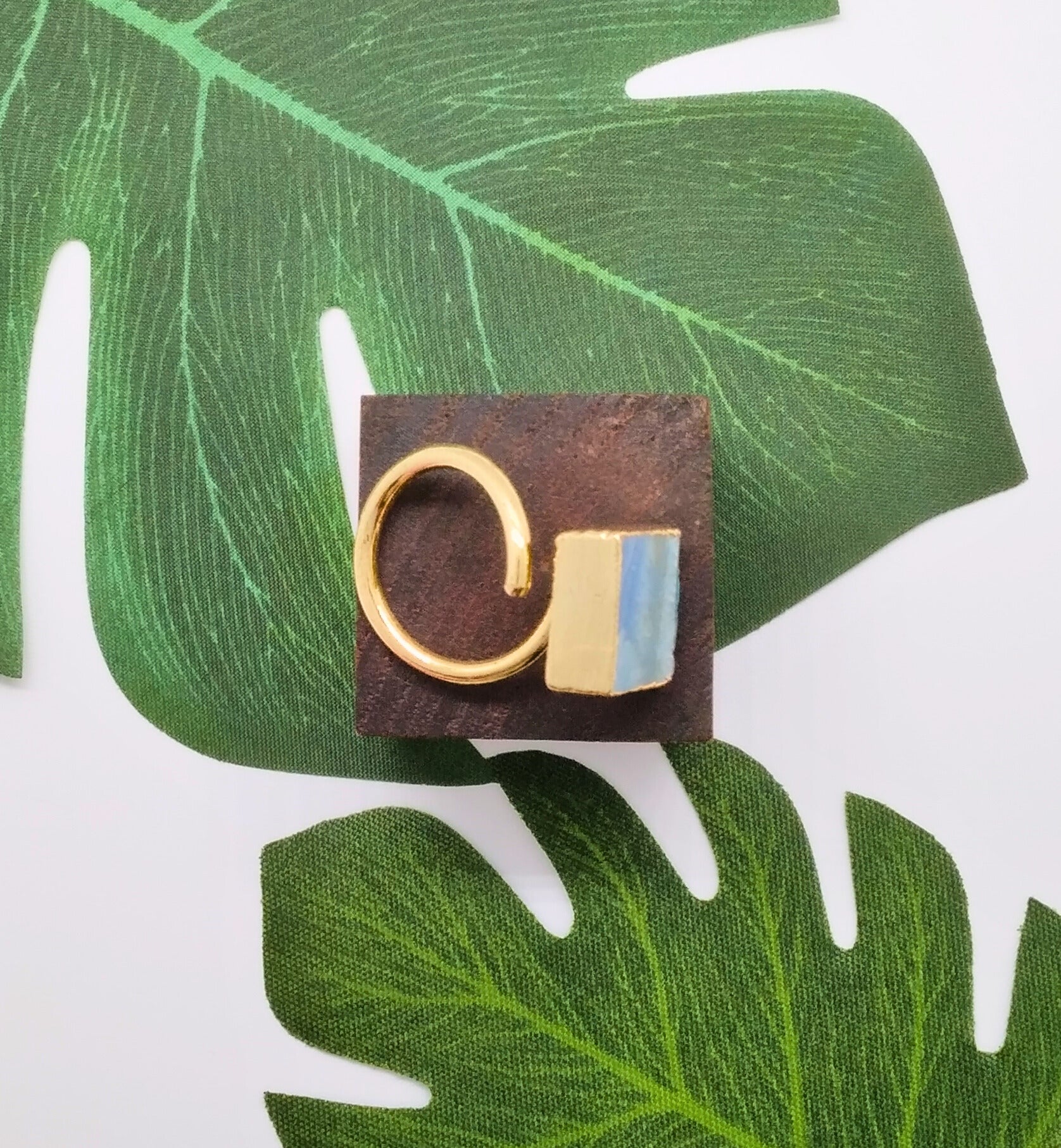 Sea Green Agate Swirl Ring - Violet Elizabeth - Jewellery