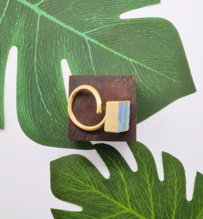 Sea Green Agate Swirl Ring - Violet Elizabeth - Jewellery