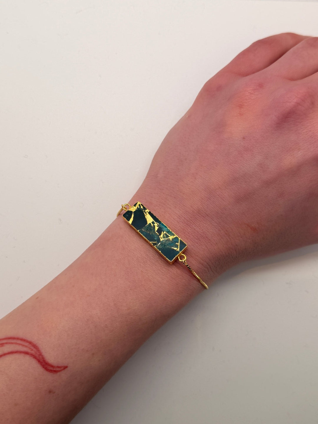 Sea Green Crackle Bracelet - Violet Elizabeth - Jewellery