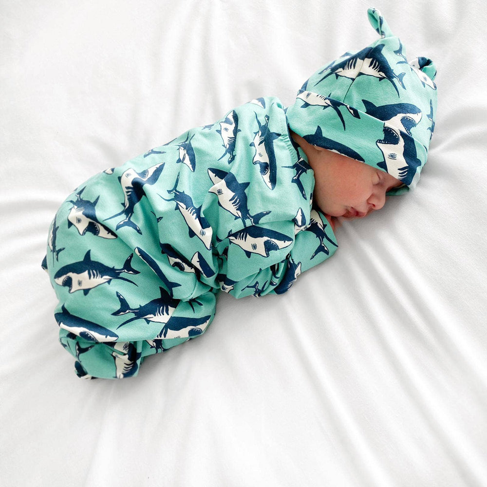Shark print cotton sleepsuit - Violet Elizabeth - Baby & Toddler Clothing