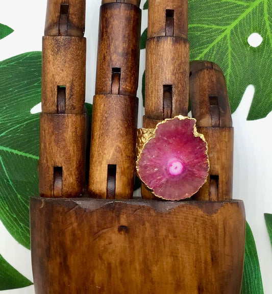 Shattered Heart Magical Agate Slice Ring - Violet Elizabeth - Jewellery