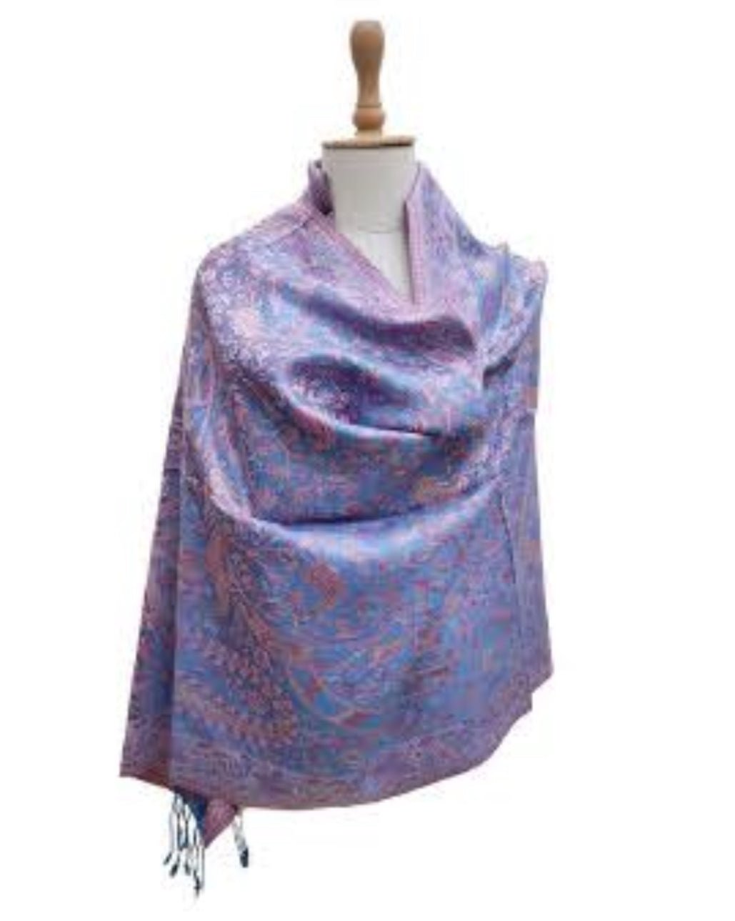 Silk Anique Jamavar Hand Woven stole 9 - Violet Elizabeth - Apparel & Accessories