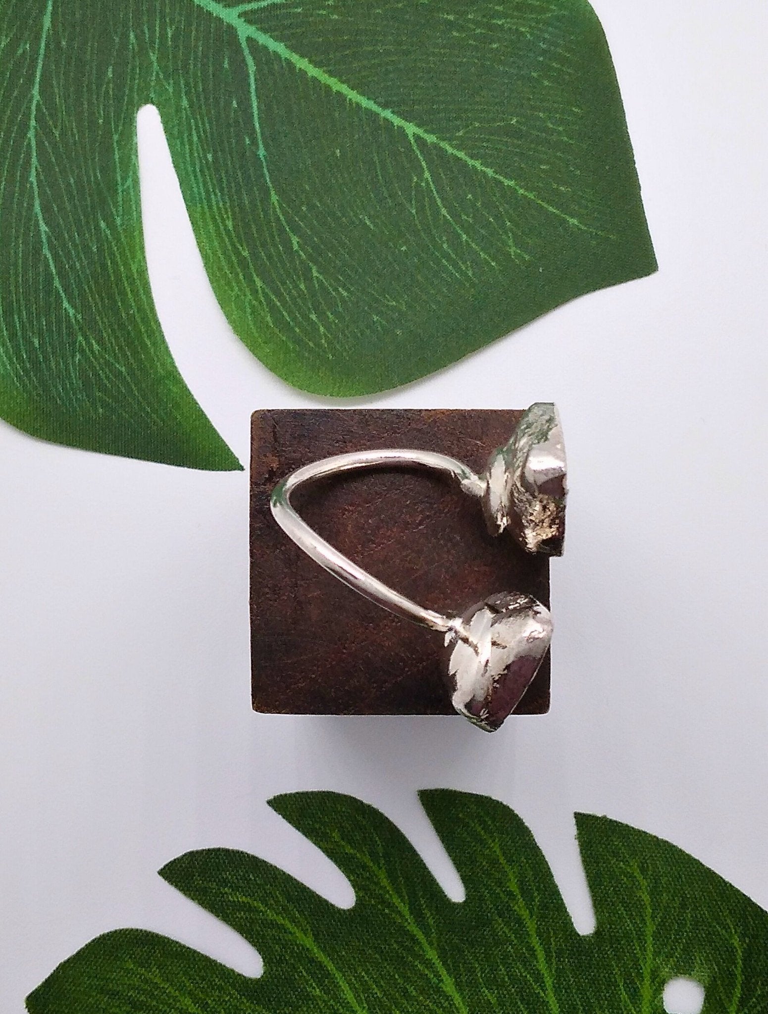 Sky Blue and Purple Double Geode Druzy Silver Ring - Violet Elizabeth - Jewellery