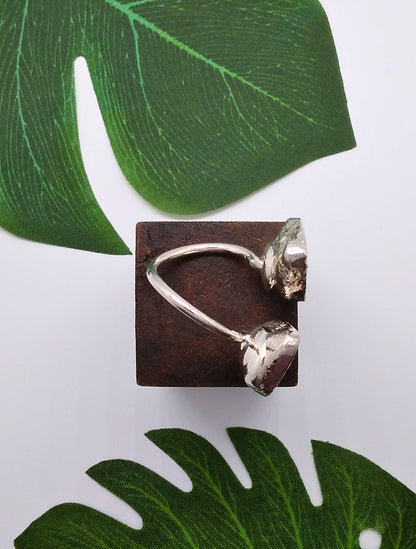 Sky Blue and Purple Double Geode Druzy Silver Ring - Violet Elizabeth - Jewellery