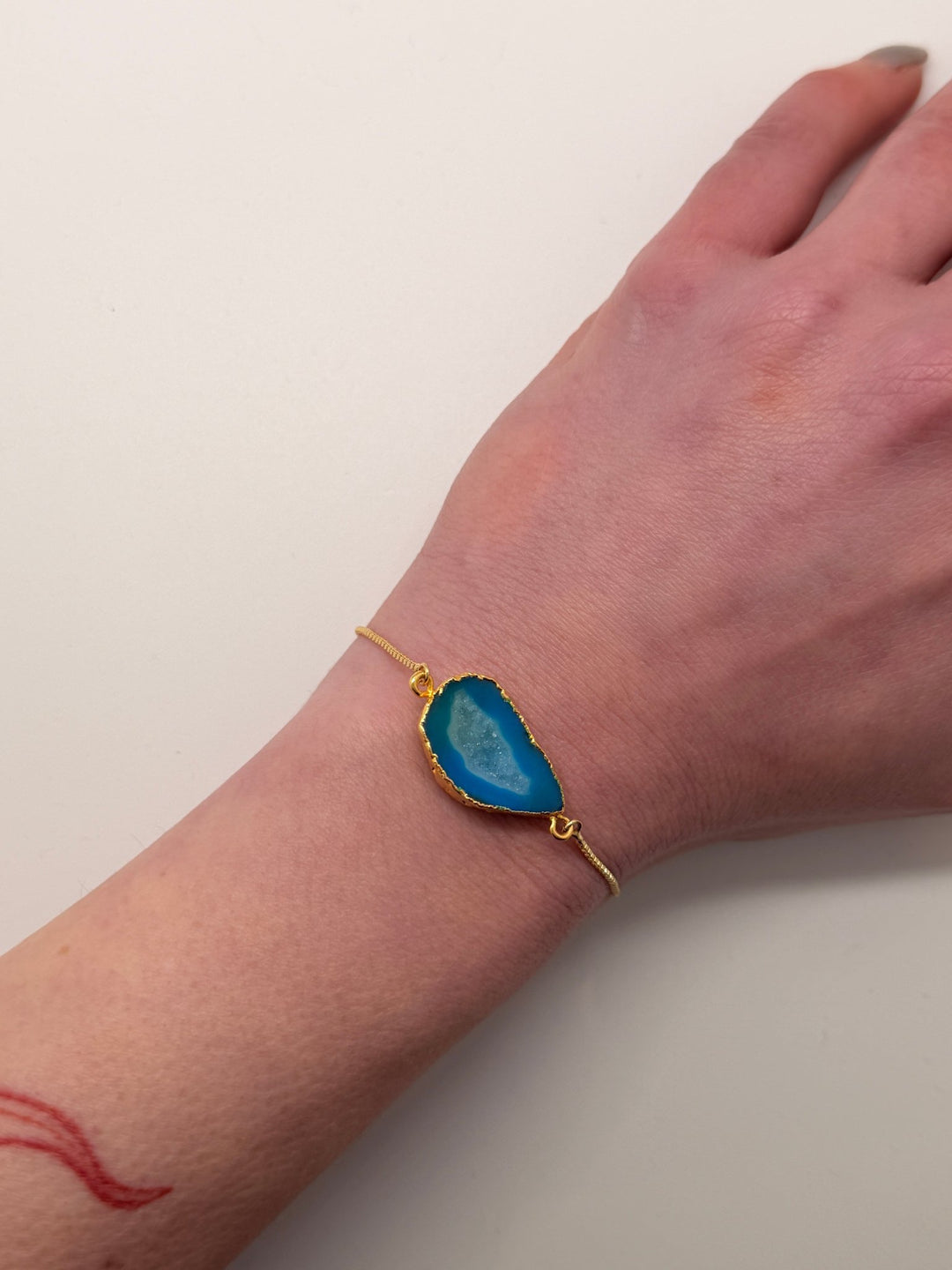 Sky Blue Half Geode Druzy Bracelet - Violet Elizabeth - Jewellery