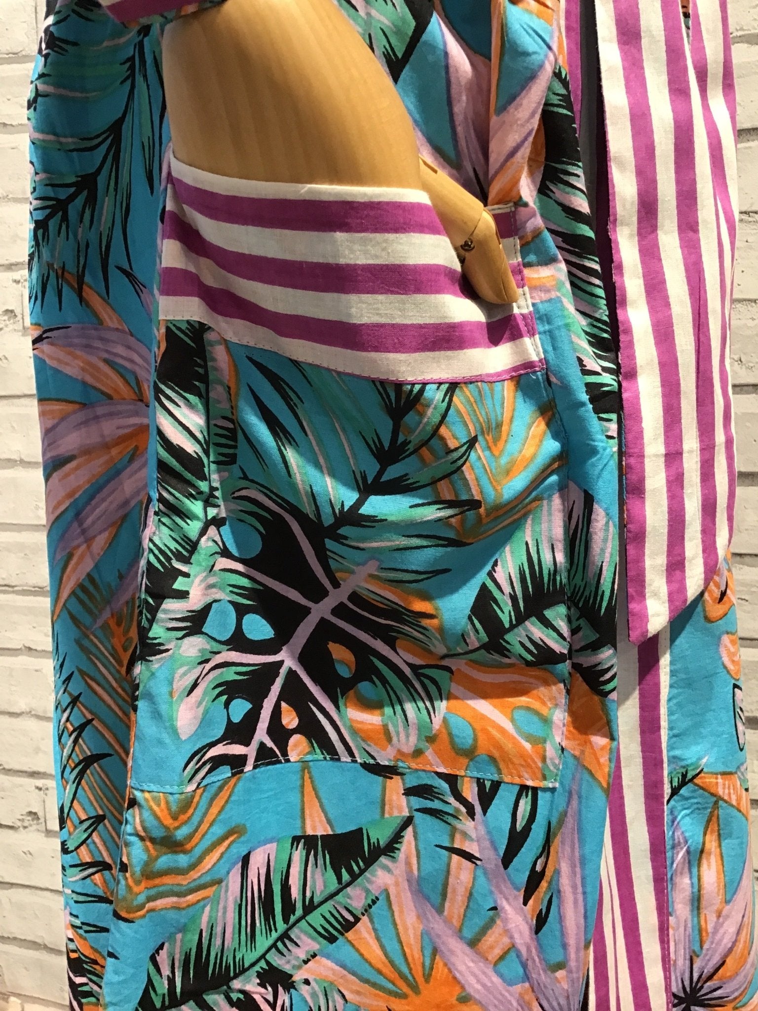 Sky Jungle Long Cotton Robe - Violet Elizabeth - Clothing