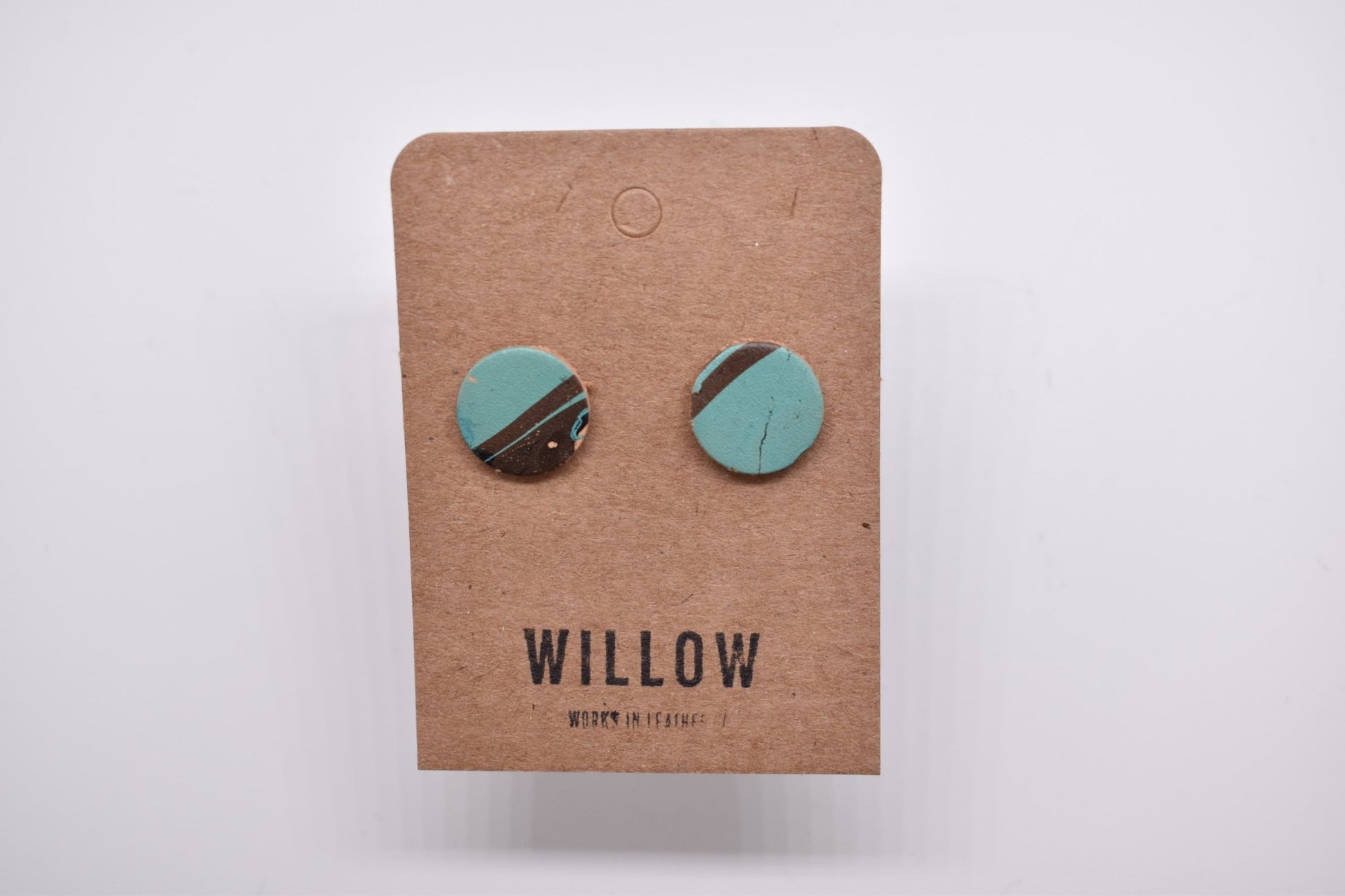 Small Marbled Leather Earrings - Violet Elizabeth - Jewellery