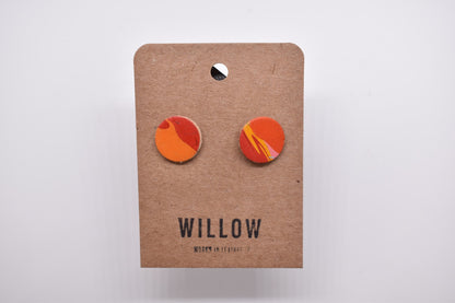 Small Marbled Leather Earrings - Violet Elizabeth - Jewellery