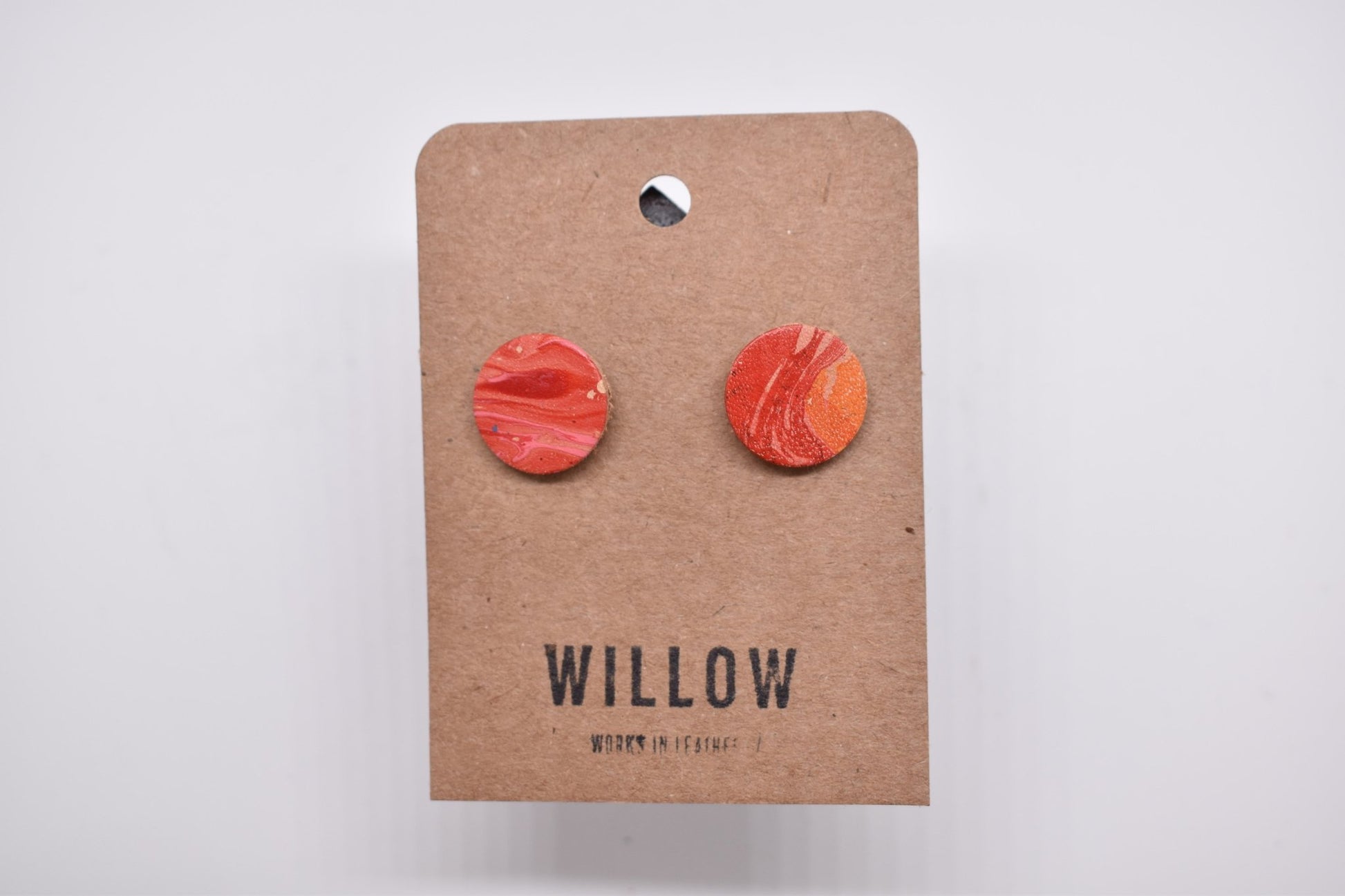 Small Marbled Leather Earrings - Violet Elizabeth - Jewellery